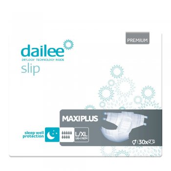 4x30 Dailee Slip Premium Maxi Plus  L/XL, 9 Tropfen Inkontinenz Windeln