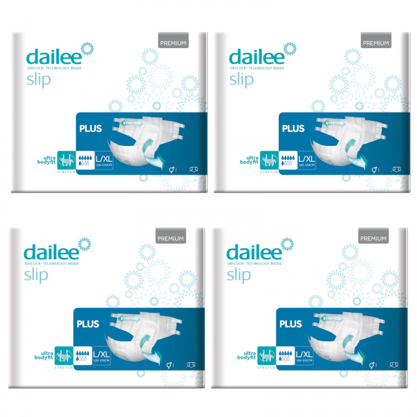 4x30 Dailee Slip Premium Plus  L/XL, 6 Tropfen Inkontinenz Windeln