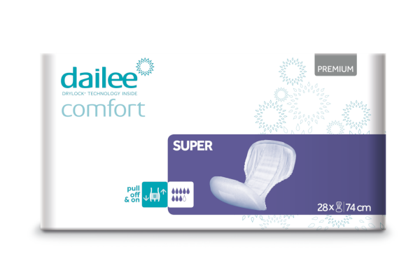 4x28 Dailee Comfort Premium Super 74x37cm Formatvorlage, 8 Tropfen